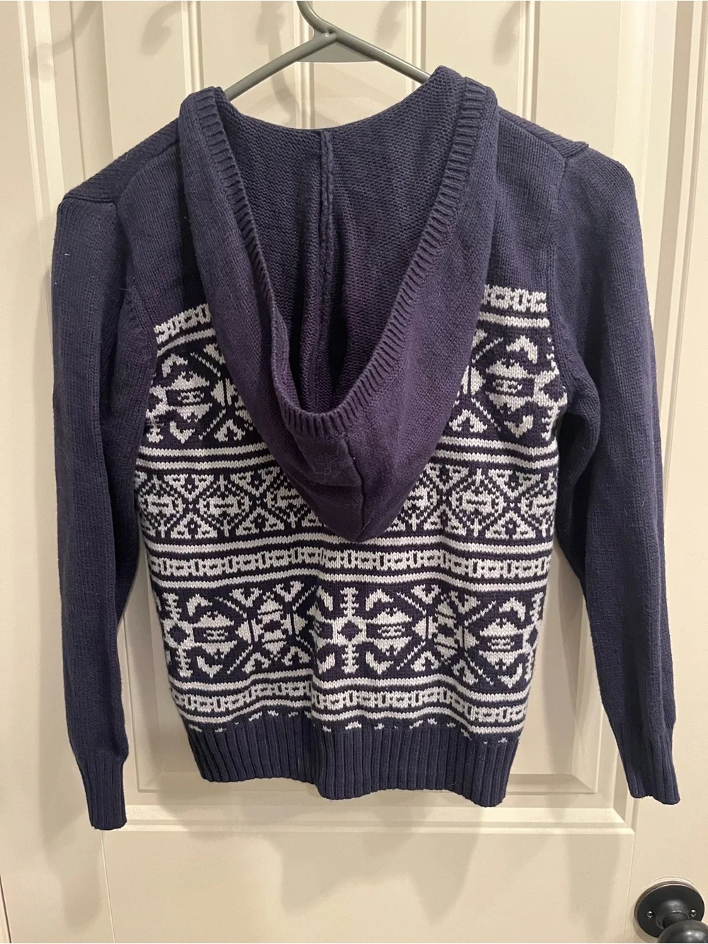 Kids OshKosh B'gosh Navy and White Zip-Up Hooded Sweater